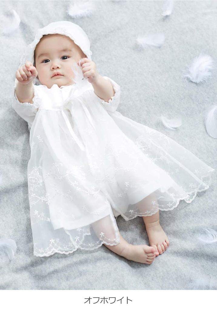 [Think Bee] Детское платье и шапочка для летней церемонии новорожденного, сделанные в Японии, для посещения храма, выписки, 50-70, оттенок белого
