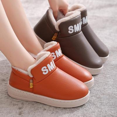 Зимняя мода, однотонная хлопковая обувь, водонепроницаемые нескользящие прочные короткие сапоги с мягкой подошвой, женские флисовые теплые ботинки, мужская хлопковая обувь, обувь для пар