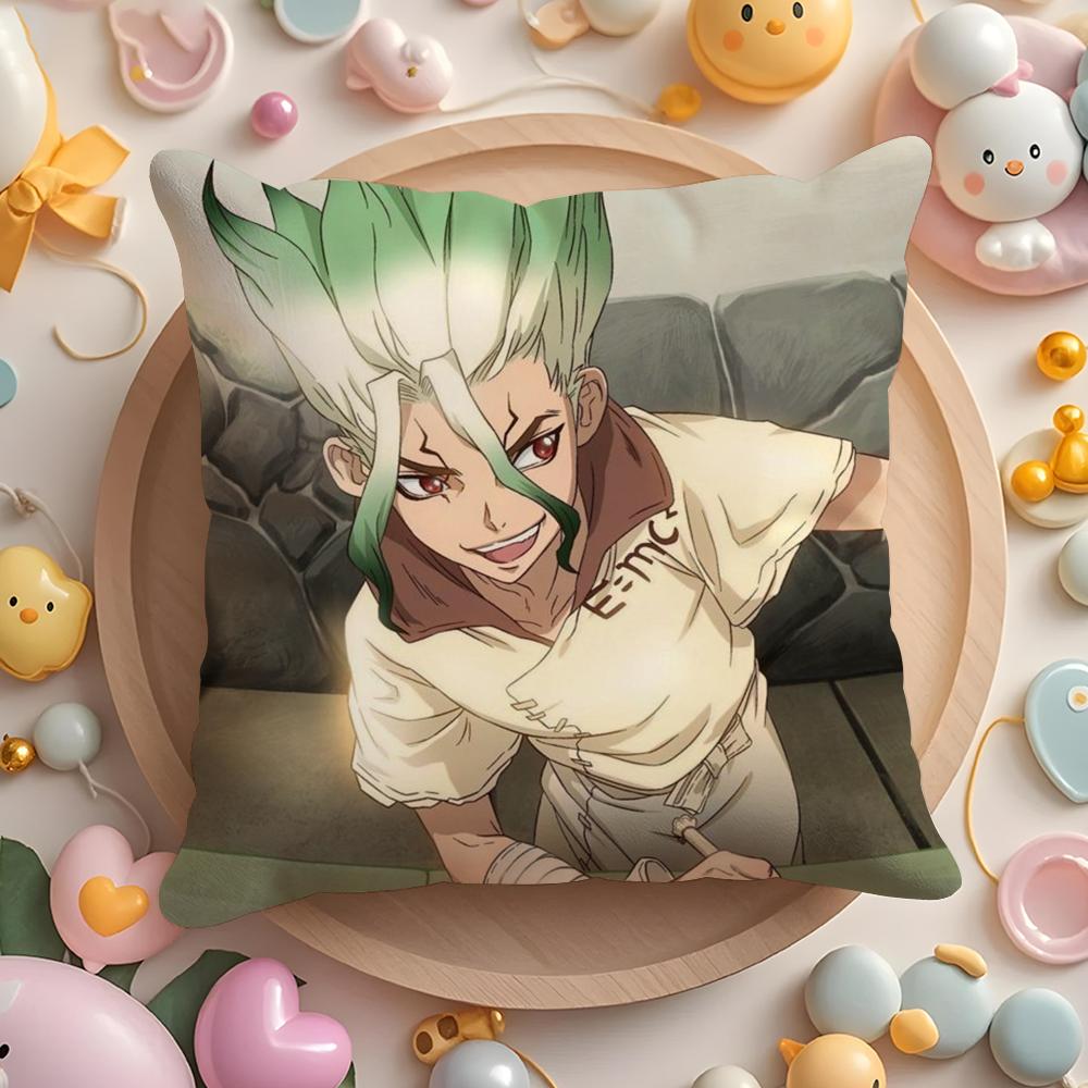 DDrstone Anime Cushion Cover Plush Fabric Soft DoubleSided Printed Sofa Warm Winter Home Gift Pillow Cover