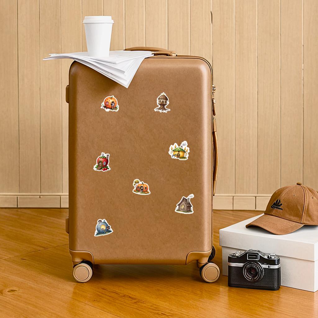 35pcs Cute Fairy Tale Stickers Creative Whimsical Houses Stickers Stickers For Notebook Luggage Mobile Phone