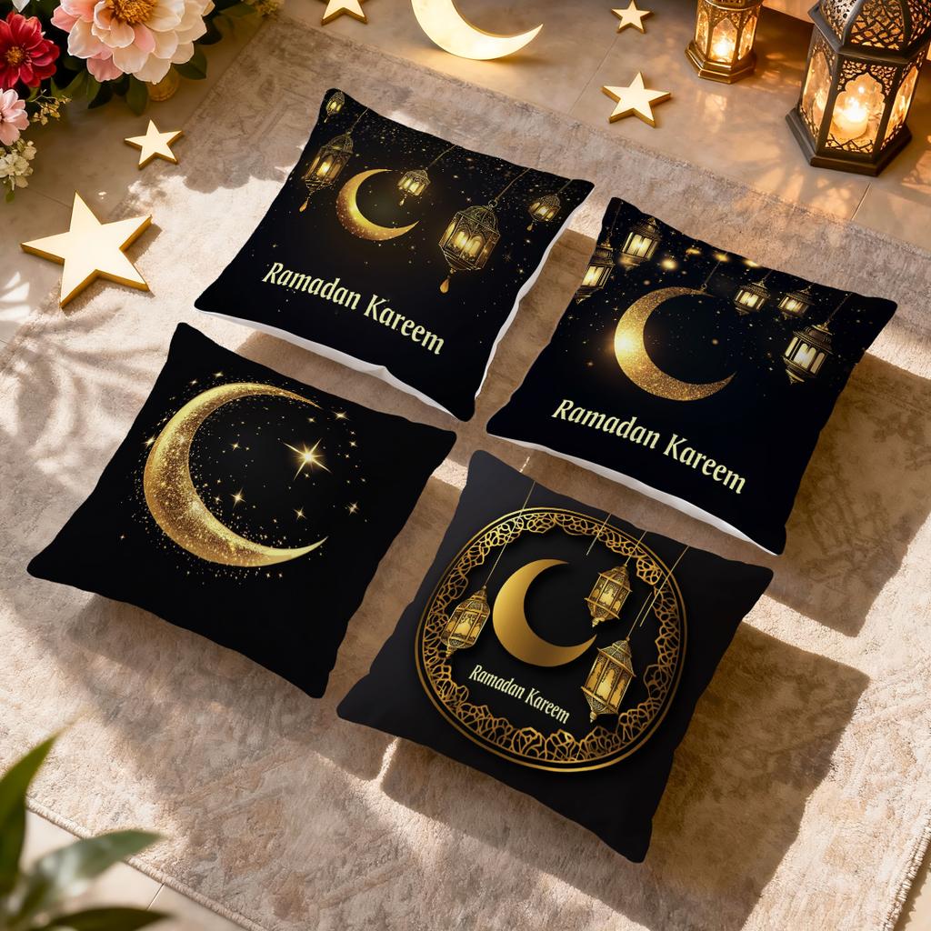 Moon Lantern Ramadan Pillowcase Printed Polyester 40/45/50cm Throw Pillowcover Decorative Sofa Cushion Pillowslip Home Decor