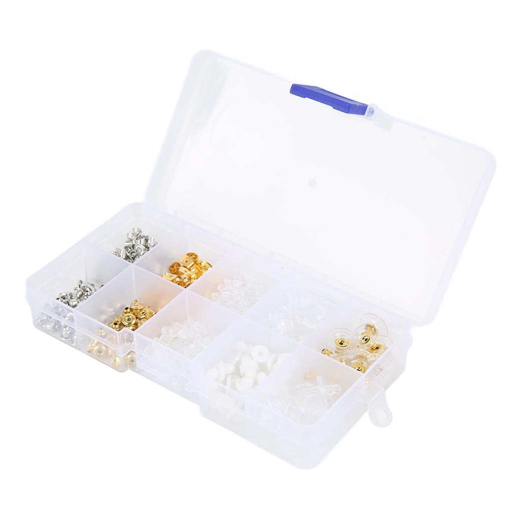 530pcs Earring Backs Alloy Silicone Plastic Material DIY Making Easy Replaceable Jewelry