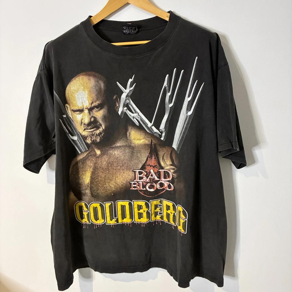 Винтажная футболка WWE Голдберг Мужская XL Extra Large Графический принт Bad Blood