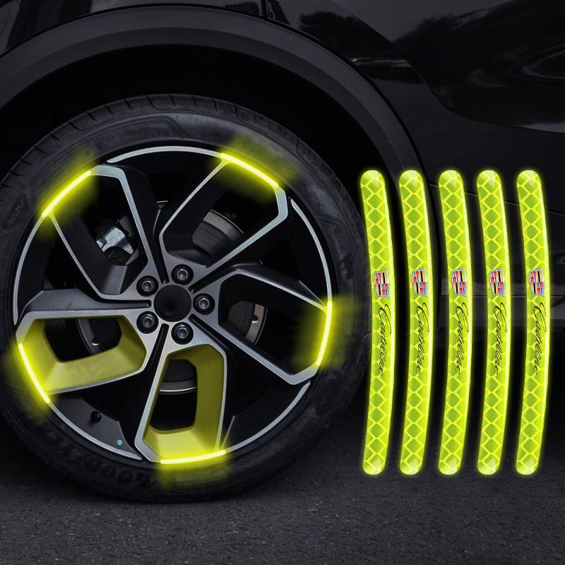 Car Wheel Hub Reflective Stripes Door Safety Opening Warning Sticker For Cadillac CT4 CT5 CT6