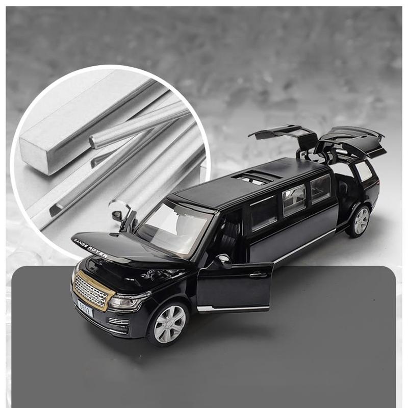 Масштаб 1/32 Land Range Rover, удлиненная литая под давлением модель автомобиля, игрушечный автомобиль со звуком и светом для детей, коллекция подарков для мальчиков и девочек