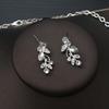 3pcs Romantic and Elegant Ladies' Water Droplet Zircon Necklace Earrings Zircon Set Classical Wedding Dress Accessories