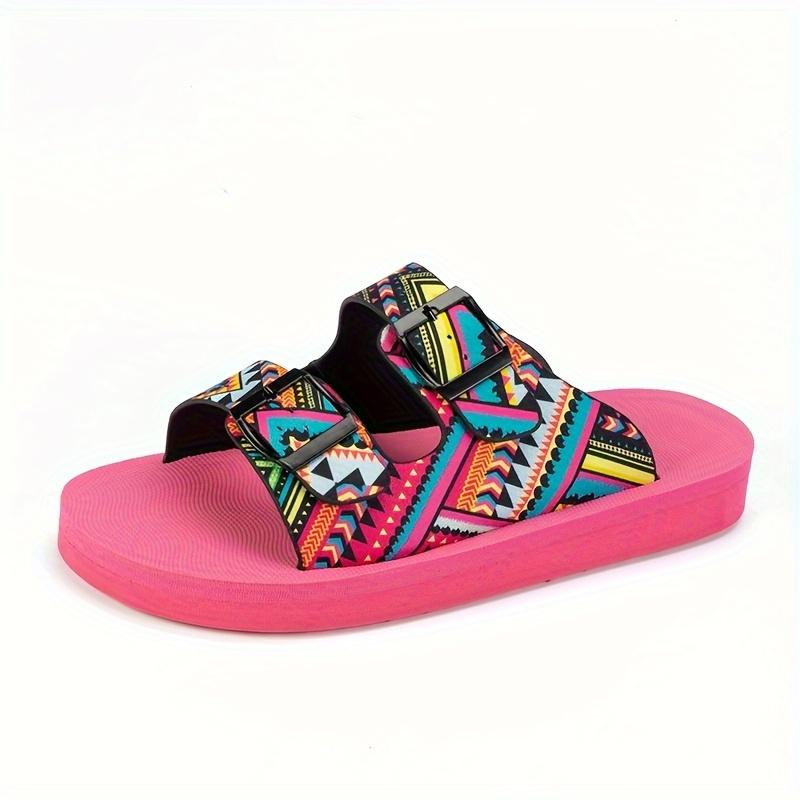 Women's Summer Flat Sandals, Ethnic Style Anti Slip Fashionable Shoe Sets, Casual Outdoor Beach Shoes
