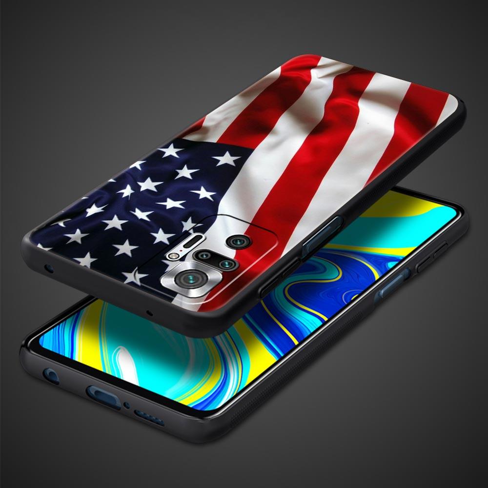 Чехол для телефона с флагом США для Xiaomi Redmi Note 14 13 5G 10 11 12 Pro Plus 4G 14C 13C 12C 10C Черный чехол