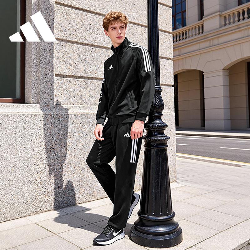 adidas Бокс 3 полоски Классический Ретро Прямые брюки Куртка Костюм-двойка Повседневный спортивный костюм Унисекс костюм TR30JR1BX+TR30PR1BX