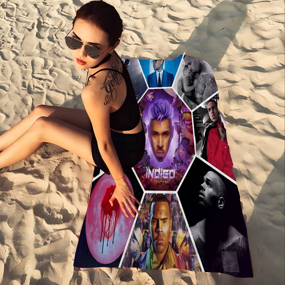 Горячее Новое Пляжное Полотенце Chris Brown Rapper Для Детей Полотенце Для Ванной Полотенце Для Бассейна Подарок На Отпуск Полотенце Для Пикника Подарок На Вечеринку