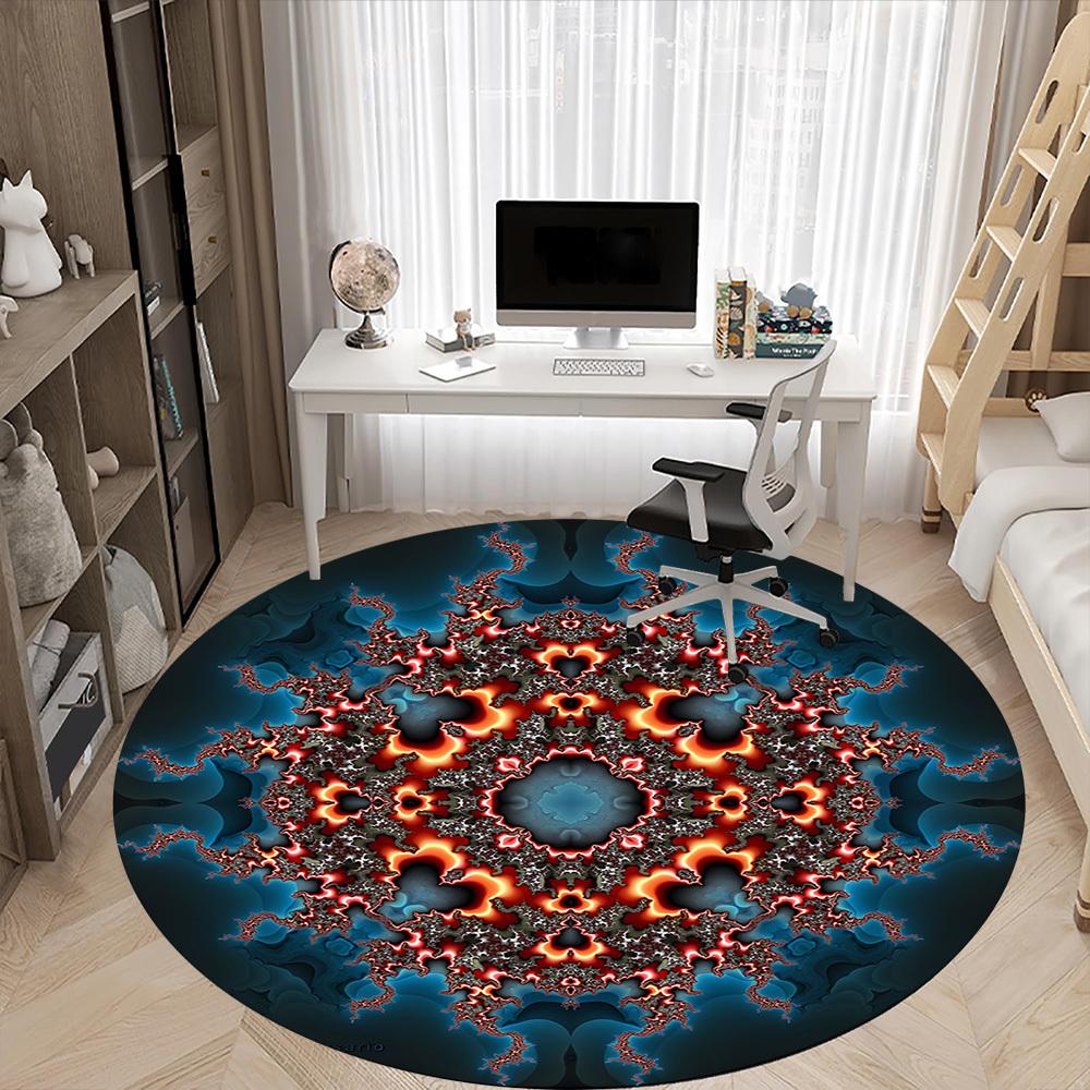 1PC Fractal Art Chair Carpet for Office Non-Slip, Lightweight, Machine Washable Rug for Office, Sleeping, Room - Holiday Decoryy251009136