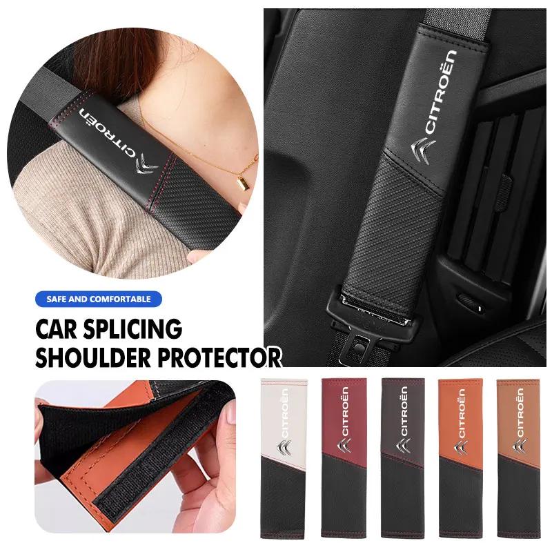 Car Seat Safety Belt Shoulder Cover Spliced Protective Cover For Citroen C4 C3 C5 C1 C2 C6 VTS C4L DS3 DS4 DS5 Grand Berlingo