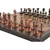 Luxury Brass and Metal Chess Set French Staunton Copper Black 30.48cm