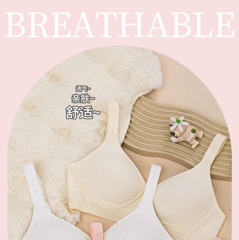 Oudifen Girls' High School Underwear Student Development Period Pure Cotton Thin Style Comfortable Anti sagging Sports Girls' Bra Fixed