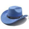 Suede Jazz Top Hat Women'S Brim Suede One-Word Top Men'S Ladies Cowboy Hat Felt Hat