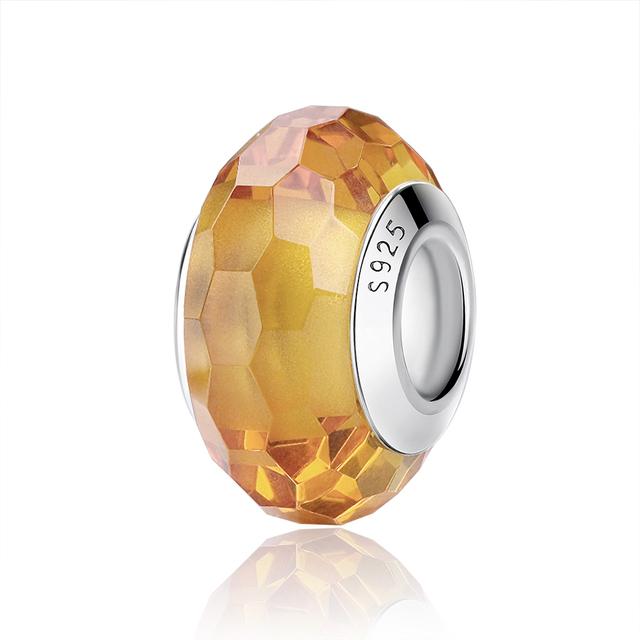 2023 Новый Оригинальный 100% Стерлингового Серебра 925 пробы Стеклянные Бусины Дерево Камень Муранский Цветок Подвески Подходит Браслет Diy Женские Ювелирные Изделия