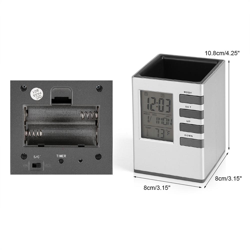 Multi-Function Digital Alarm Clock Digital Display Desktop Clock Pen Holder Alarm Clock  Desk Use