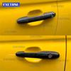 For Fiat 500 2008-2024 Abarth 595 595C 695 695C 2012-  2024 ABS Carbon Fiber Pattern Glossy Black Car Door Handle Trim