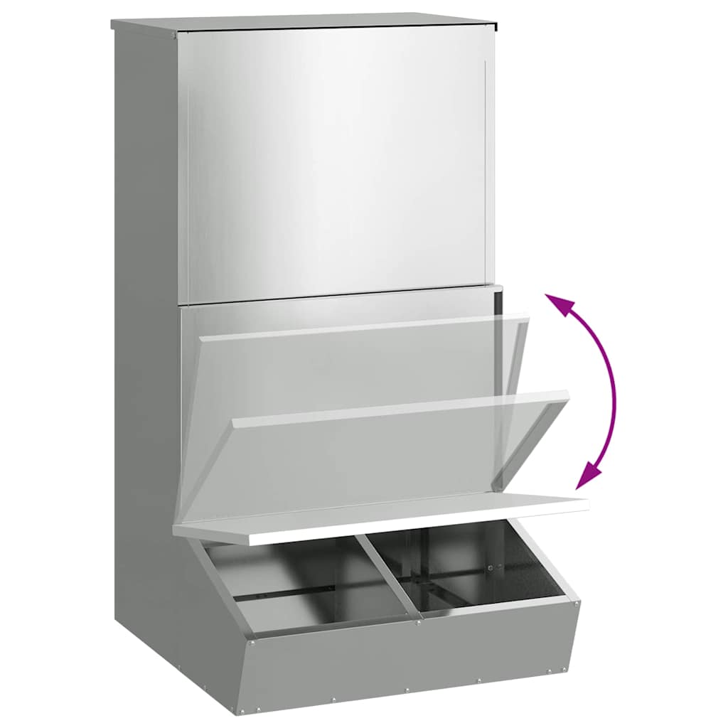 Pig Feeder Silver 55 x 51 x 91.5 cm Galvanized Steel