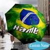 Custom Name Brazilian Flag Umbrella Folding Umbrella, Automatic Umbrella - 8-Frame for Travel, Casual Lightweight Personalized Gifts