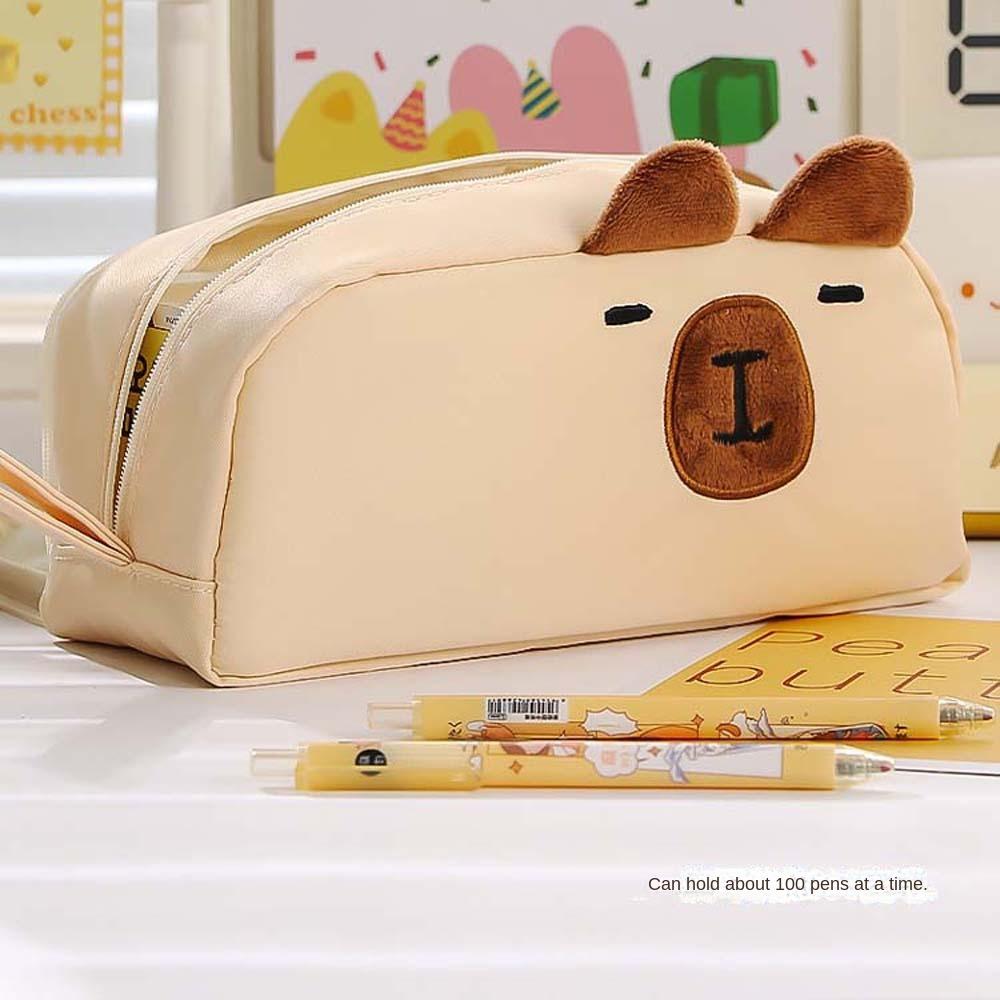 Desktop Organizer Capybara Pen Case Large Capacity Panda Pen Holder Cartoon Pencil Box  Office