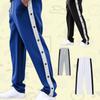 Men Jogger Pants Fashion Contrast Color Sides Buttons Stretch Workout Long Trousers Male Casual Sports Sweatpants Streetwear