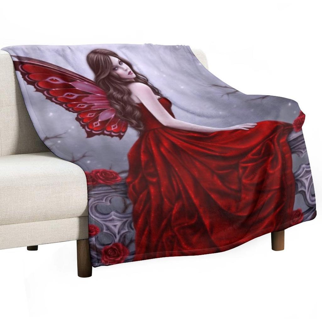Winter Rose Butterfly Fairy Throw Blanket Heavy Cute Plaid Luxury Summer Beddings Blankets