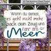 2D Flat, 1pc Vintage Aluminum Wall Art Sign with Inspirational German Quote & Seagull Design - 8.0X12.0 inch Rustic Metal Plaque for Home, Office