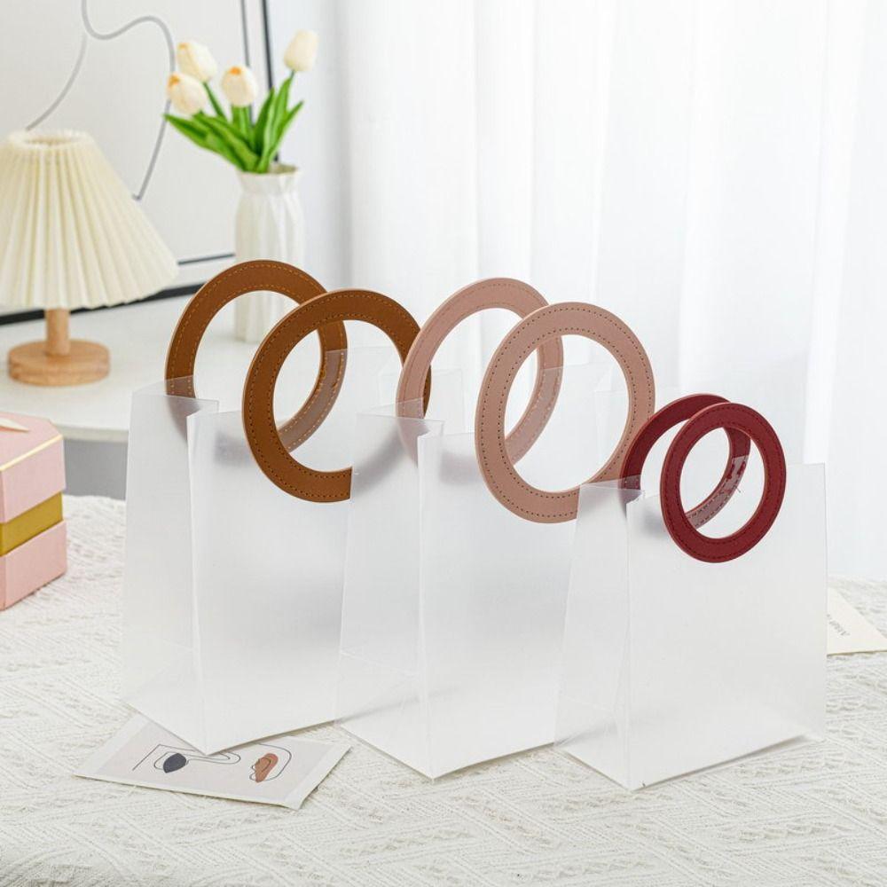 5 шт. Пластиковая хозяйственная сумка-тоут с ручкой, подарочный пакет для упаковки, пакет для упаковки конфет и ювелирных изделий