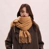 Tassel Imitation Cashmere Scarf Korean Style Women Shawl Simple Winter Neckerchief  Autumn