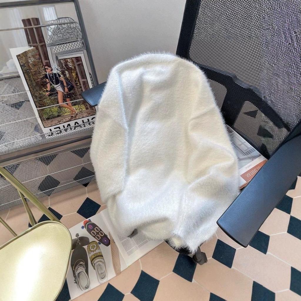 Зимний ретро панк свитер для пары с черепом