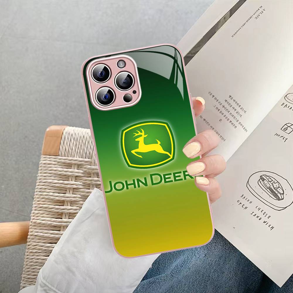 Зеленый Грузовик J-John Трактор D-Deeres Закаленное Стекло Для Iphone 14 13 12 11 Pro Mini XS MAX 14Plus X XS XR Чехол