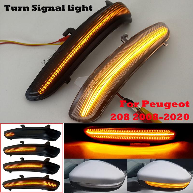 Dynamic Blinker LED Turn Signal Light For Citroen C3 C4 For Peugeot 208 2008 2012 2013 2014 2015 2016 2017 2018