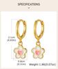14K Gold Plated Pink Enamel Flower Huggie Hoop Earrings Cute Small Dangle Floral Jewelry Aretes Trendy Party Daily Gift