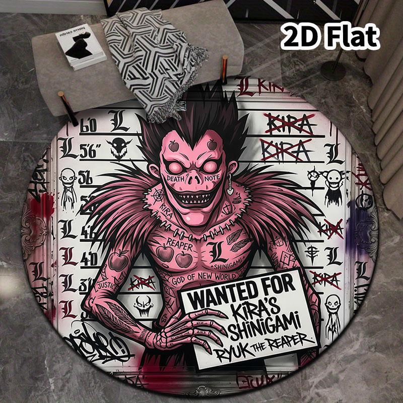Death Note Round Area Rug Carpet Rug For Living Room Bedroom Sofa Playroom Decor Nonslip Floor Mat