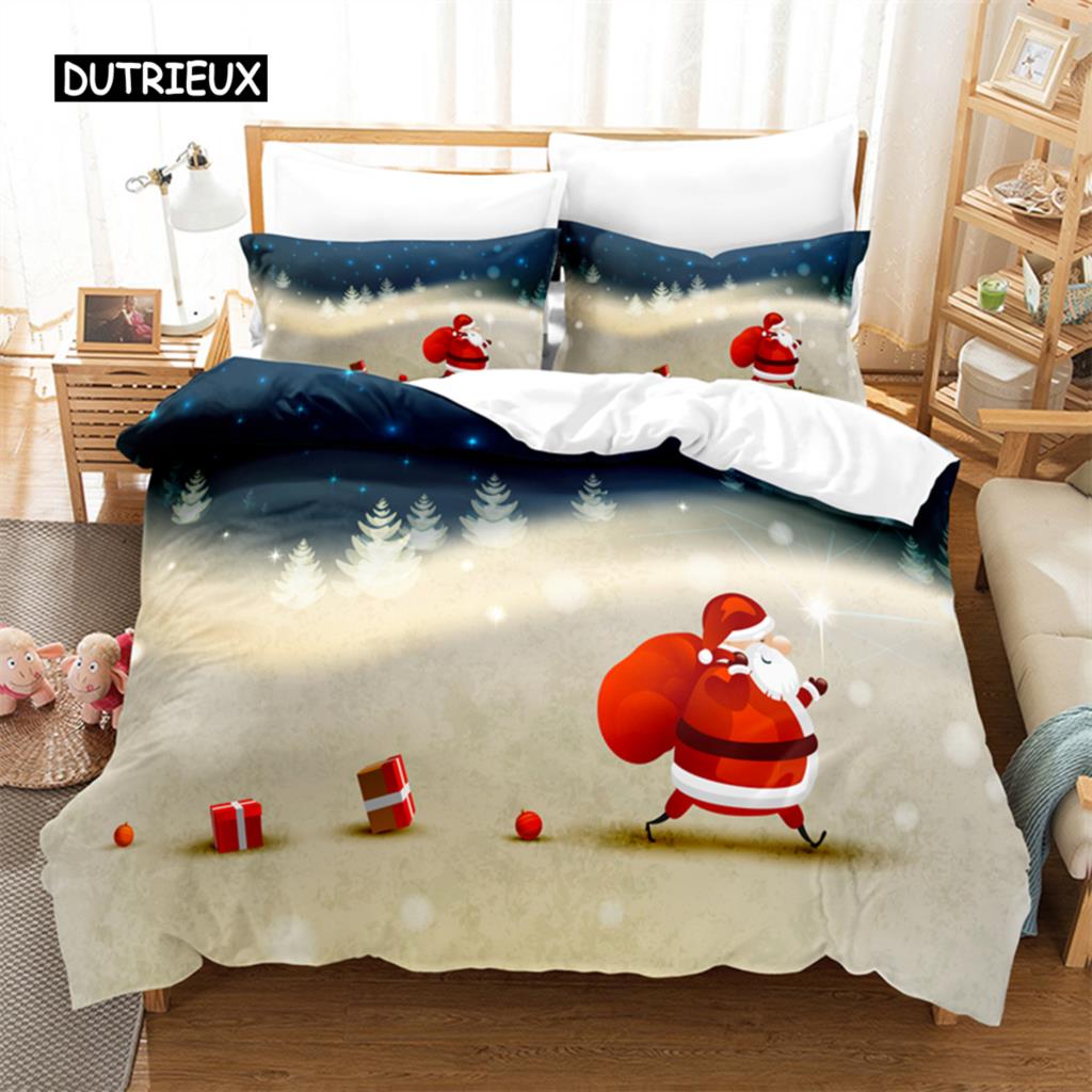 Father Christmas Bedding Set Duvet Cover Set 3d Bedding Digital Printing Bed Linen Queen Size Bedding Set Fashion Design