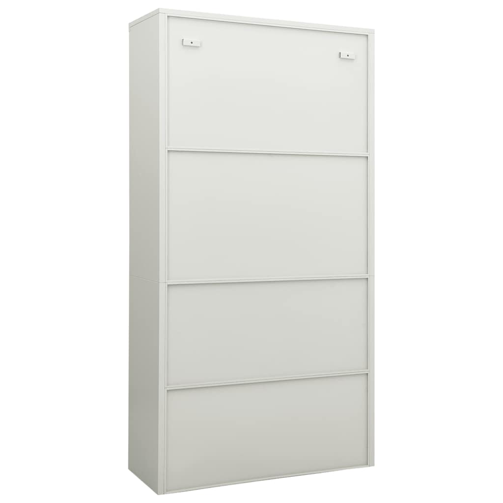 Office Cabinet Light Grey 90 x 40 x 180 cm Steel