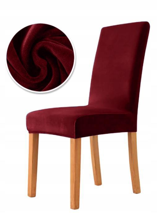 Cover Chair Velvet Dark Red Thick