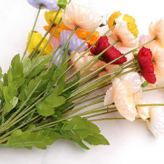 Artificial Flower for Vase Realistic Faux Silk Flower Bouquet with 3 Heads Blooms And 1 Bud for Home Wedding Party Decoration Table Centerpiece