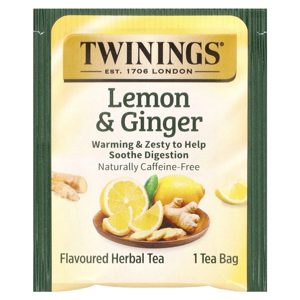 Трава Twinings Лимон и Имбирь без кофеина, 20 чайных пакетиков (30г)