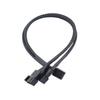 4-контактный PWM-кабель для вентилятора, 1-4/3/2/1-канальный разветвитель, черный удлинитель с рукавом, 27 см, удлинительные кабели PWM #469276