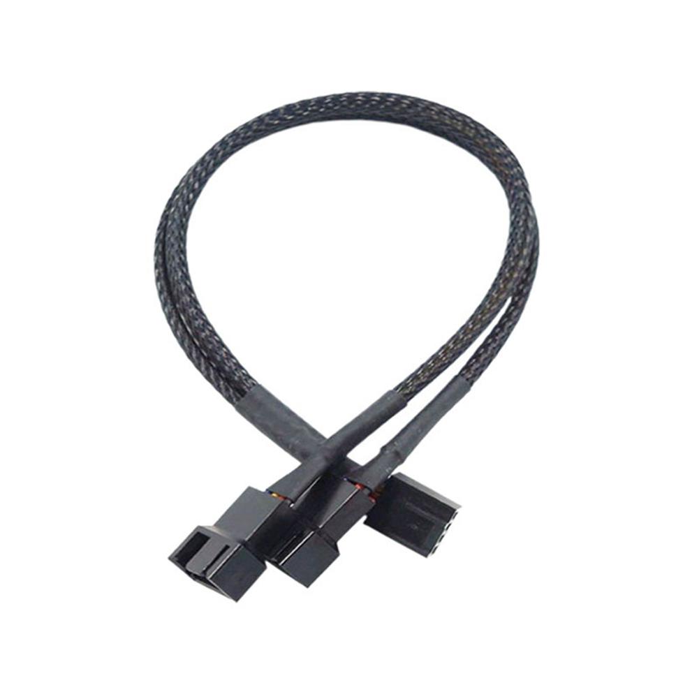 4-контактный PWM-кабель для вентилятора, 1-4/3/2/1-канальный разветвитель, черный удлинитель с рукавом, 27 см, удлинительные кабели PWM #469276