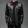 Men's Leather Clothing Trendy Fashion Young Men's Handsome Lapel Windproof Leather Jacket