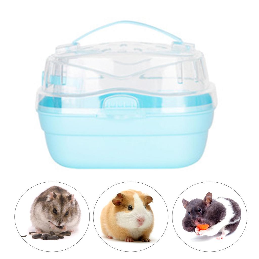 Hamster Carry Case Cage Portable Lightweight Small Animal Carry Case for Outdoor Travel Blue
