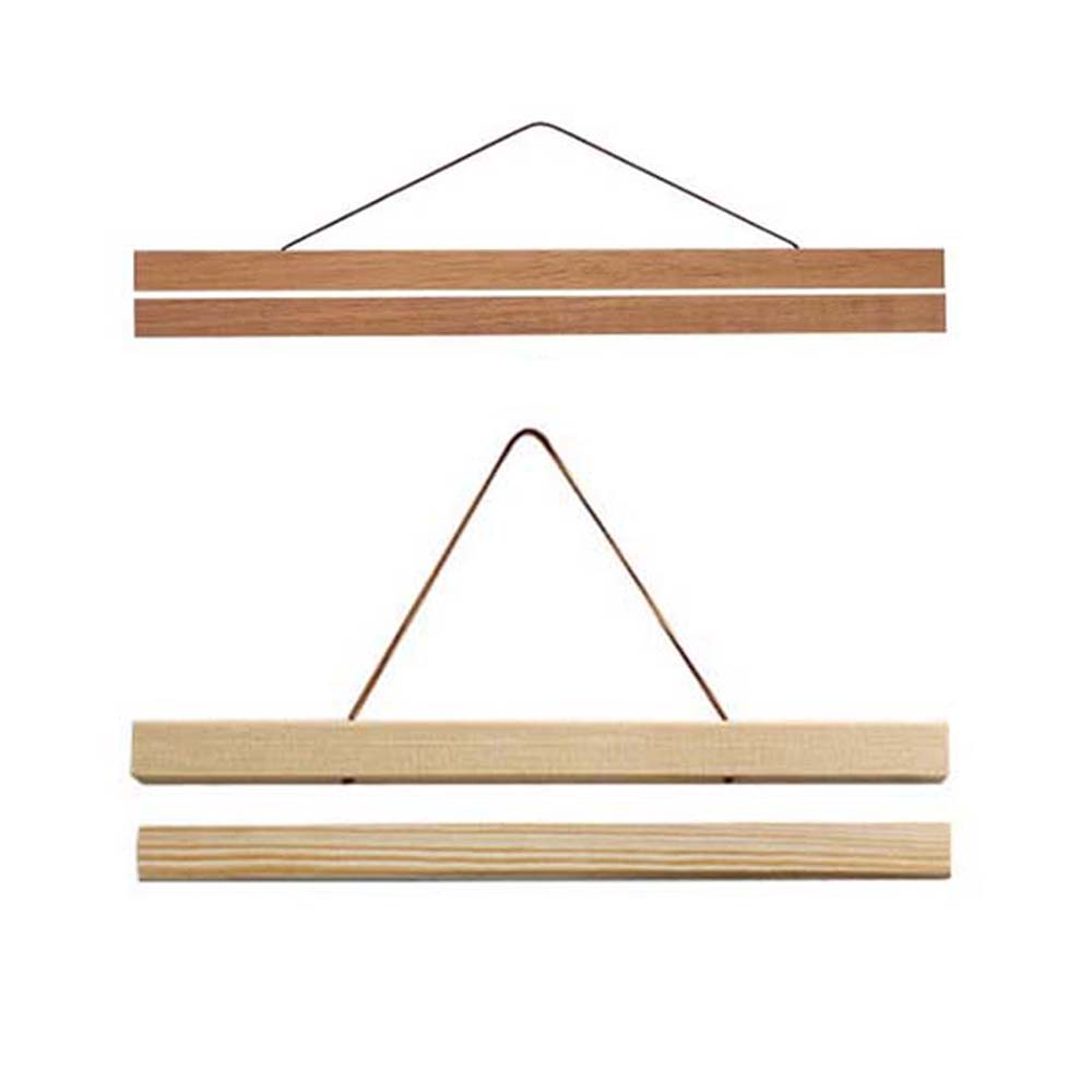 Craft Teak Hanger Wall Hanging Magnetic Artwork Picture rack Painting Scroll Poster Frame Wall Art