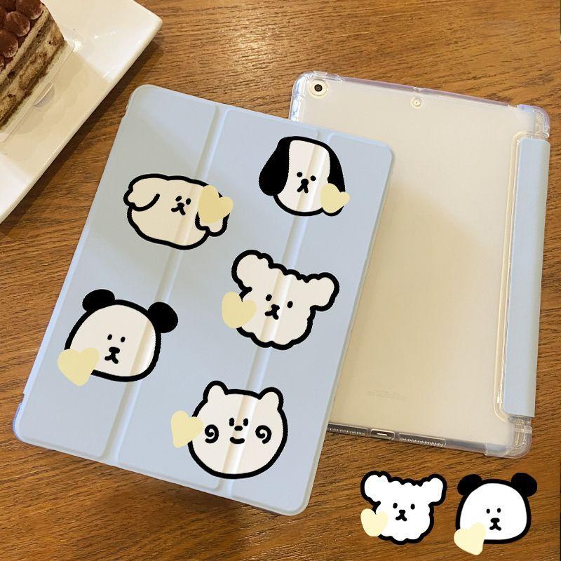 Чехол для iPad 2021 gen9 10,2, разноцветный чехол-раскладушка с милым собачьим узором, умный защитный чехол Air1/2 9,7 Air3 Pro2017 10,5 с подставкой для карандашей