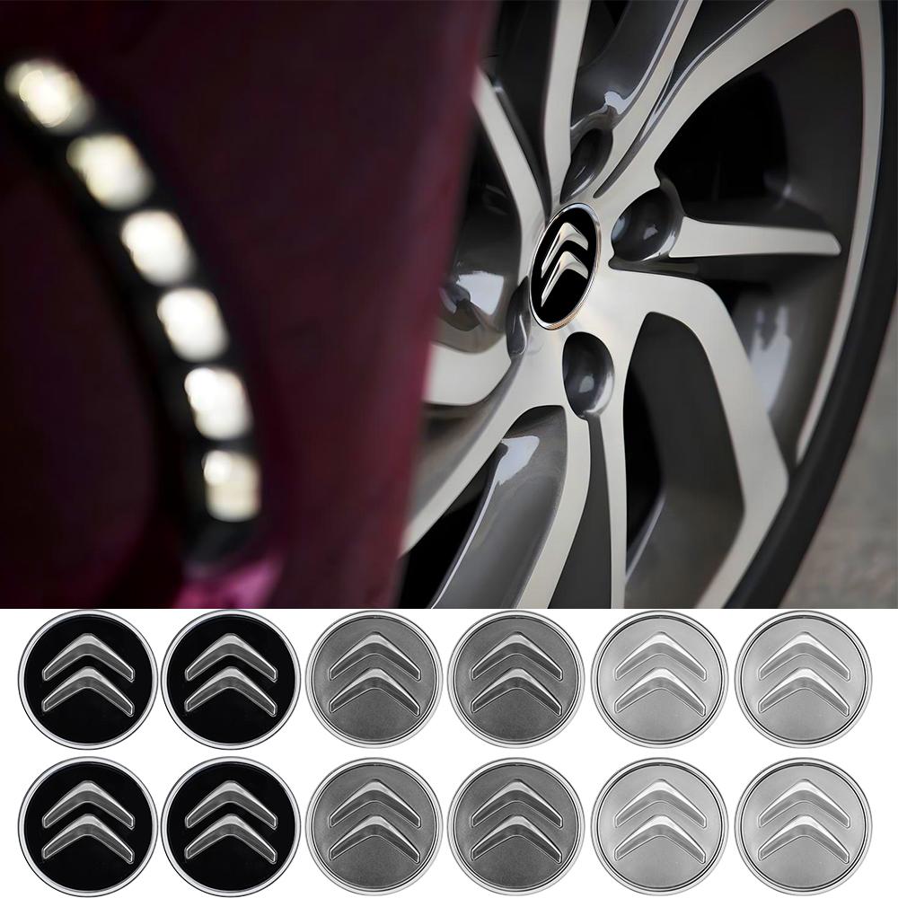 56/60mm Car Aluminum Logo Wheel Center Hub Cap Stickers For Citroen C4 C3 C5 C2 Berlingo C-Elysee C4-Picasso Auto Valve Cap amv123