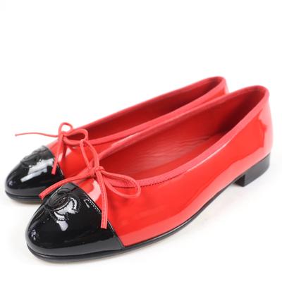 Балетки COCO Mark двухцветные балетки Красный черный Лакированная кожа 36 G02819 Б/у