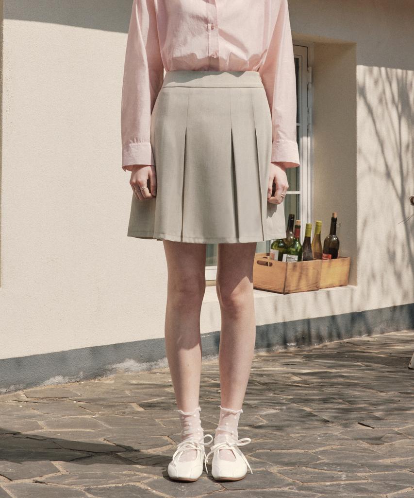 Zero Street [2 Colors] Light Pleated Skirt