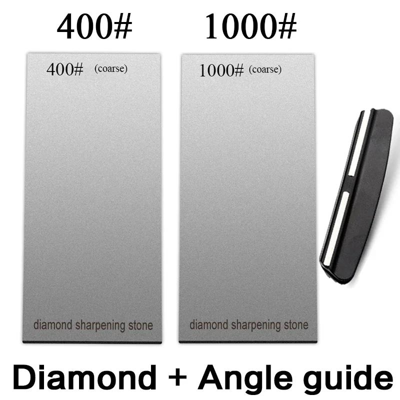 Алмазные точильные камни 120/600/1500/3000 грит Точилка для ножей Нескользящая основа Набор инструментов для заточки кухонных ножей Пластина-хлопья